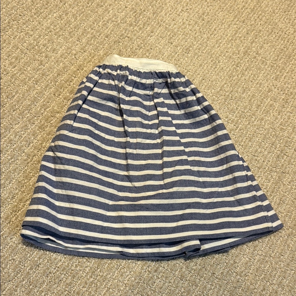 Jacadi Blue and White A-Line Pleated Skirt